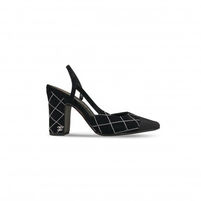 CHANEL 25V ELEGANT QUILTED SLINGBACK HEELS G45509 B19042